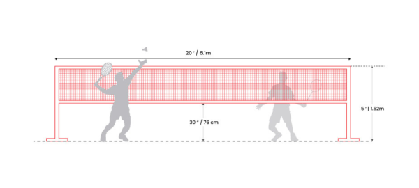 Chiều cao lưới cầu lông tiêu chuẩn quốc tế mới nhất 2024