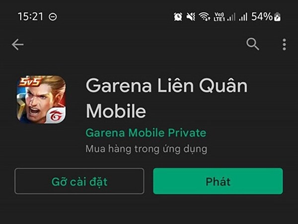 Mở ứng dụng liên quân trên thiết bị android hoặc ios