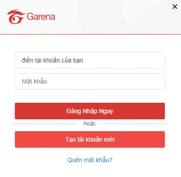 Đăng nhập tài khoản Garena