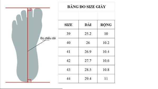 Cách chọn size giày chính xác