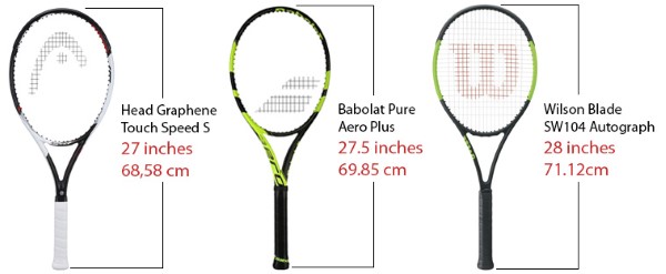 Chọn vợt tennis cho người mới chơi theo chiều dài vợt