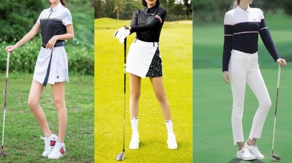 Quần dài, váy ngắn, và quần váy chơi golf cho nữ