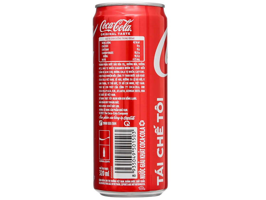 Hàm lượng calo từ đường trong Coca-Cola